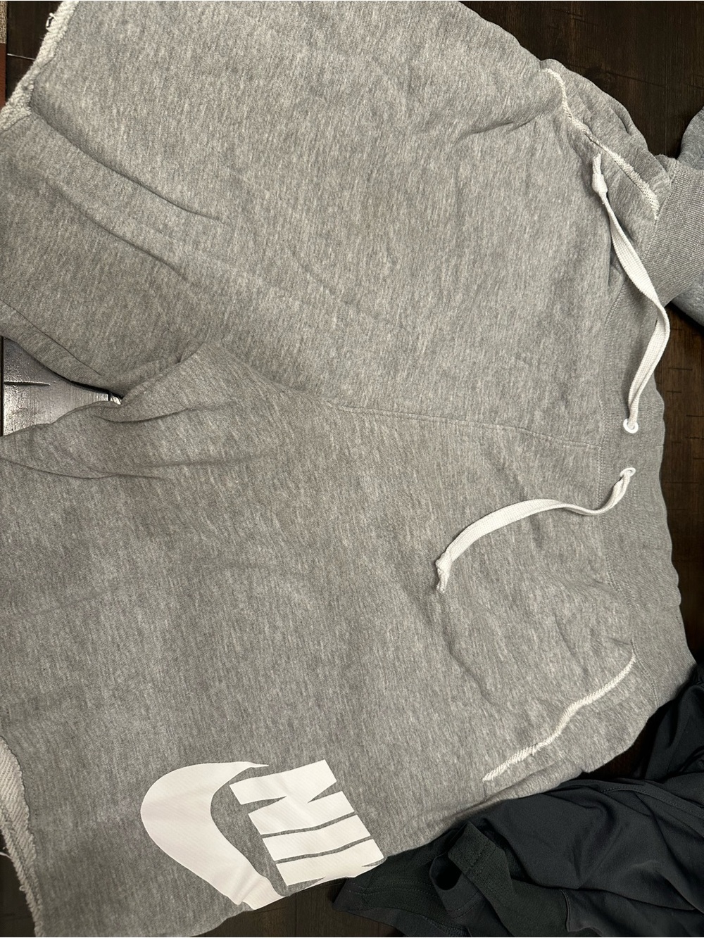 Nike Gray Men's Crewneck Shorts with White Logo